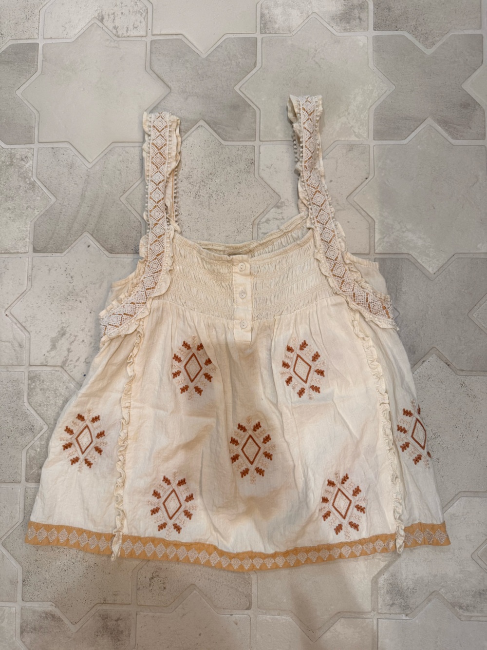 Embroidered Boho Swing Tank Top